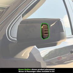 Crux Moto Mirror Tint Overlay Light Smoke 50% for Chevrolet & GMC 1500 19+