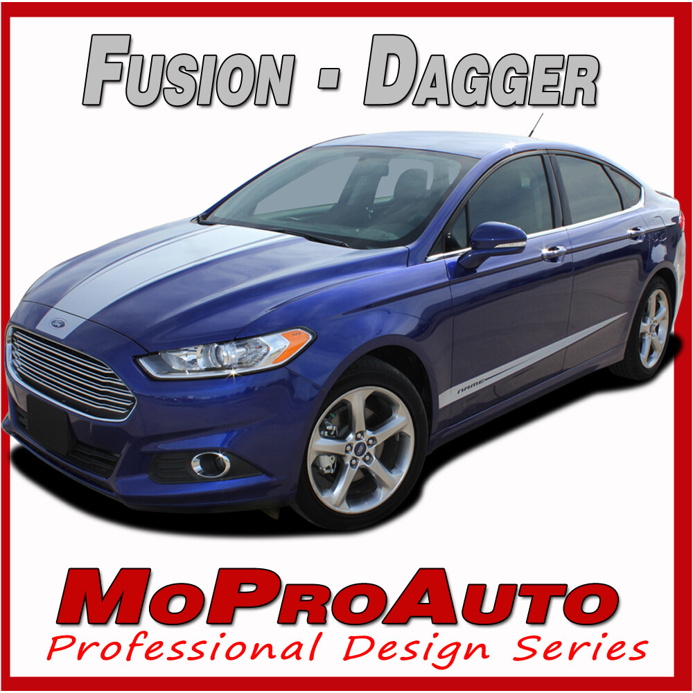 2013-2020 Ford Fusion DAGGER Pro Grade 3M Vinyl Side Hood Stripes Decals Graphic