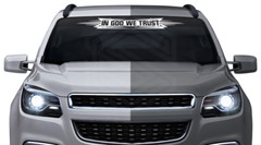 #117 IN GOD WE TRUST Decal Sticker Windshield Window Banner Christian Faith Car