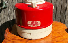 Thermos Cooler Foremost Brand in Outdoor Living decal Red On Silver Qty 2