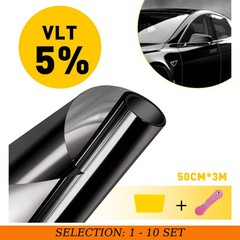 1-10 5% VLT Tint Roll 20″x10ft Window Film Car Home Office Heat Insulation Uncut
