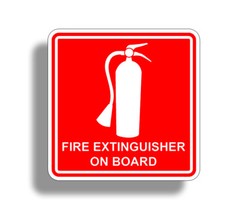 Fire Extinguisher On Board Safety Stickers Decal Rescue Emergency Boat Truck RV