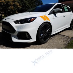 4x Sport Racing Yellow Universal Car Hood Fender Stripe Hash Mark Graphics Decal