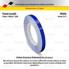 BLUE 1/4″ 6mm Roll PIN STRIPE Car PinStriping Trim Line TAPE Decal Vinyl Sticker