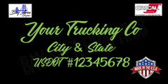 Custom Vinyl Truck Door Decals Set 2 USDOT Company Name City State