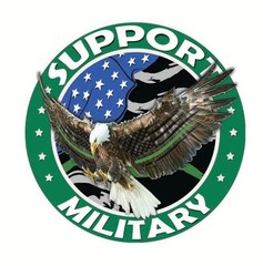 Support our Thin Green Line Military American Flag Eagle Decal
