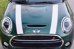 White with Custom Color Border Hood Stripes Laminated for Mini Cooper 2007-2013