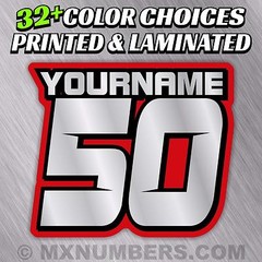 MX Number Name Plate Decal Sticker 4 COLOR ATV SX Dirt Bike Kart Motorcycle Race
