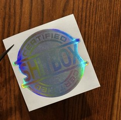 CERTIFIED SHITBOX Multicolor Holographic Rainbow Metallic 3” Vinyl Decal Sticker