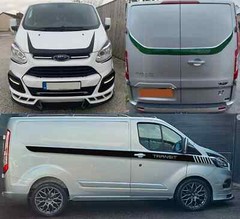 Fits Ford Transit Custom Graphics Side Stripe Wing Bonnet Rear Decals Sport 1