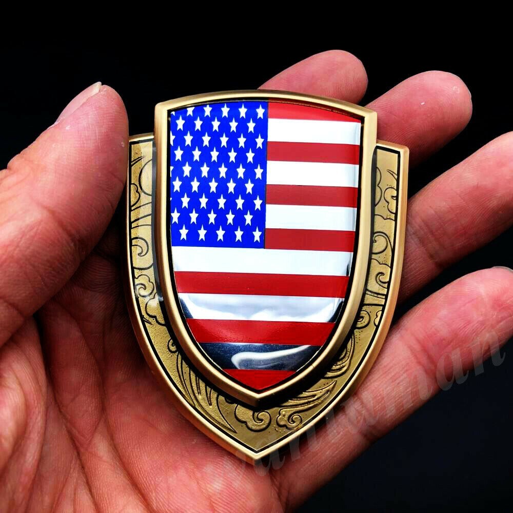 3D Metal USA American Flag Car Trunk Window Side Emblem Badge Decals Sticker