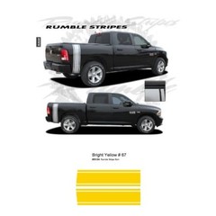 “Rumble Stripes” w/ Ram Head Dodge RAM 2009 up Graphic Kit – Bright Yellow