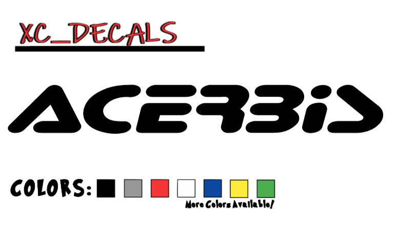 Acerbis (x2) Pair Vinyl Decal Sticker Logo Motocross ATV Dirt Bike Guards