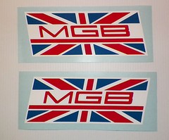 New MGB Multi Colored Flag Decal Pair of 2 Fits MGB Limited Edition Stripes MG