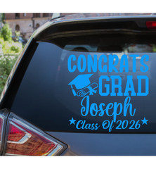Class of 2026 Graduation Car Window Decal – Custom Vinyl Sticker for Senior Grad