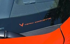C8 Corvette SEBRING ORANGE ‘TEAM CORVETTE’ PLAIN BLANK VINYL INSERT 2″ x 7″