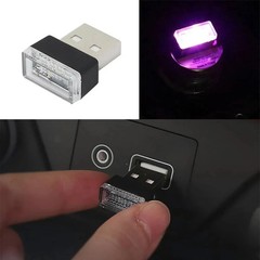 Purple Mini USB Car Atmosphere Lights LED Cigarette Lighter Decorative Lights