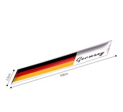 2 Pack 3D ALUMINUM German Flag Car Emblem Sticker Germany DE Decal Free Shipping