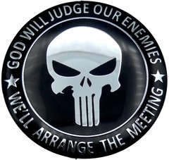1x 2nd Amendment God Will Judge Decal Sticker Emblem Metal Dome Auto Car Truck