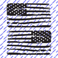 2x Distressed Flag Side Window Decal for Ford Bronco Full Size 4 Door 2021-2024