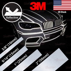 3M REFLECTIVE Conspicuity Adhesive PinStriping Decal Tape Stickers SILVER WHITE