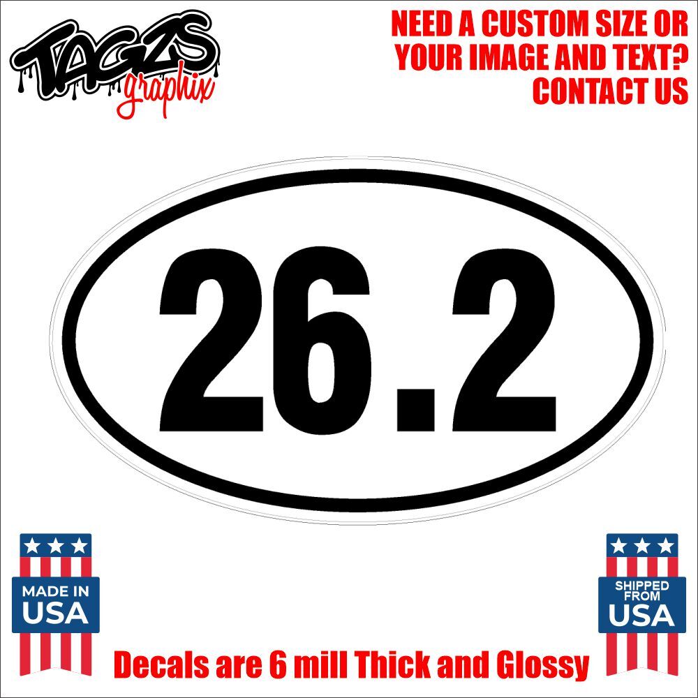 Marathon 26.2 Full Running Printed & Laminated Window Decal Sticker Car Truck