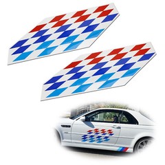 (2) 22×9″ Iconic M Sport Flag Tri-Color Decal Stickers For BMW Side Doors, Hood
