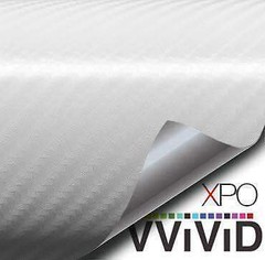 VVivid Xpo White True-R Carbon Fiber Vinyl Car Wrap Film | V175