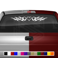 138-01 HEART Windshield Decal Window Sticker Vinyl Graphic Tribal Scroll Heart