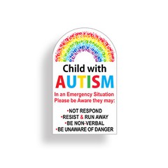 Child with Autism Sticker Autistic Awareness Home Wall Window Door Safety Decal