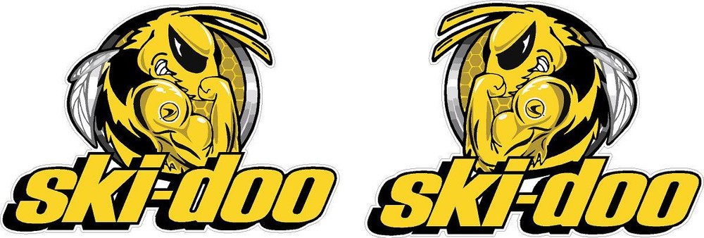 #G115 (2) Ski-doo Logo Racing Decal Sticker Laminated Trailer Wall 10″-48″