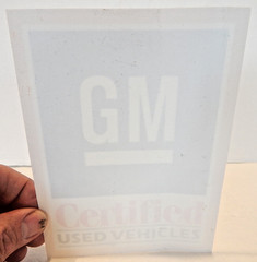 GM Certified Used Vehicles Sticker