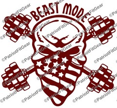 Beast Mode,Release The Beast,11″x10″,Skull,Fitness,Exercise,CrossFit,Vinyl Decal
