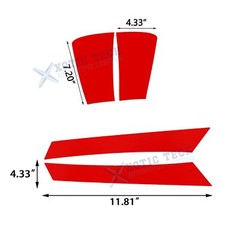 For Subaru WRX STI 2015-2021 Set Red Fender Air Flow Vent Precut Sticker Overlay