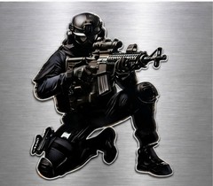 Elite Special Forces Military Soldier Silhouette Decal/Sticker 5″x 5.5″