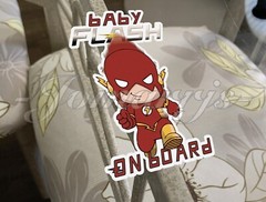 Custom Chibi The Flash Baby (or Kid) on Board Sticker Decal Marvel Dc comics