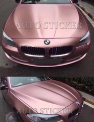 65FT x 5FT Roll Metallic Satin Matte Pearl Chrome Vinyl Wrap Car Film Rose Gold