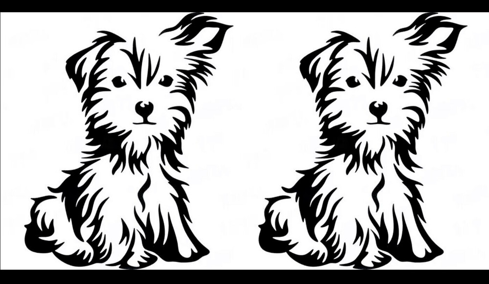Yorkie Dog Pet Animal Two 5″ Black Vinyl Graphic Car Truck Windows Decal
