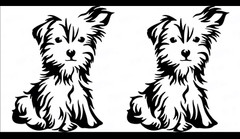Yorkie Dog Pet Animal Two 5″ Black Vinyl Graphic Car Truck Windows Decal