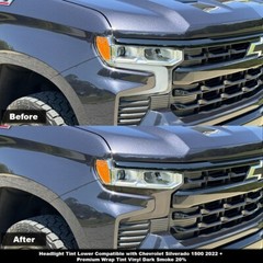 Crux Moto Headlight Tint Lower Overlay Dark Smoke 20% for Silverado 1500 22+