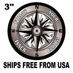 COMPASS Decal Sticker Sign. Follow Your Inner Compass