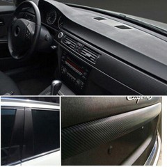 3D Car Interior Accessories Interior Panel Black Carbon Fiber Vinyl Wrap Sticker