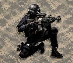 Elite Special Forces Military Soldier Silhouette Decal/Sticker 5″x 5.5″