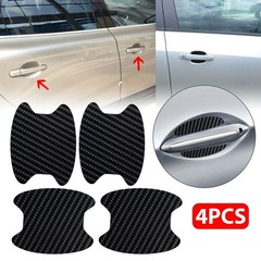 4PCS Carbon Fiber Car Door Handle Scratch-Resistant Protective Film Stickers