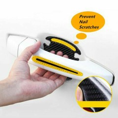 8pcs Car Door Handle Bowl Protective Film Reflective Sticker Strips Anti-Scratch