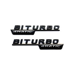OEM BITURBO 4MATIC AMG Fender Emblem Gloss Black For Mercedes C43 E43 GLC43