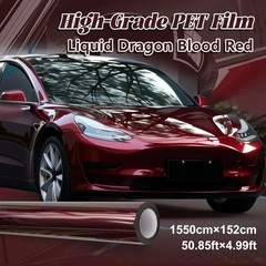 5FTx50FT PET Liquid Metallic Dragon Blood Red Vinyl Wrap Self-Adhesive US Stock