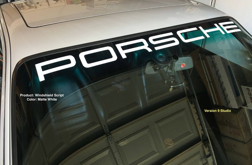 Windshield Modern Style Vinyl Decal, PCar Banner Script Only