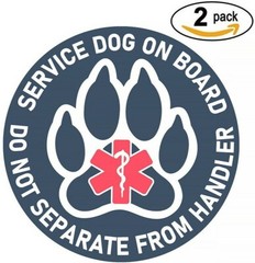 Service Dog On Board DECAL STICKER Do Not Separate From Handler | 2-Pack Decals