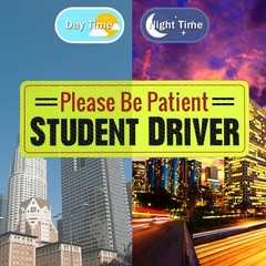 Auto Magnetic Student Driver Signs Set Easy to Remove Reflective Stickers